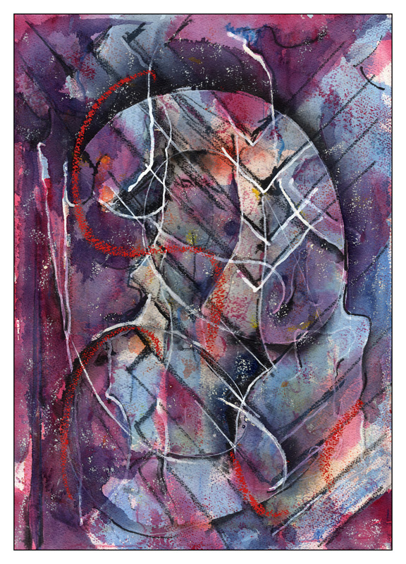 Ricardo F. Morín
Estrata Infinita
35,5 x 50,8 cm
Acuarela, carboncillo, tintes, óleo y corrector líquido sobre papel
2005