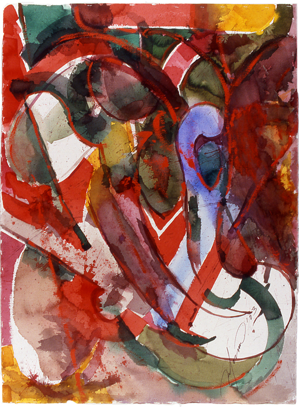 Ricardo F. Morín
Plantillas II
101 cm de alto x 76 cm de ancho
Acuarela sobre papel
2003